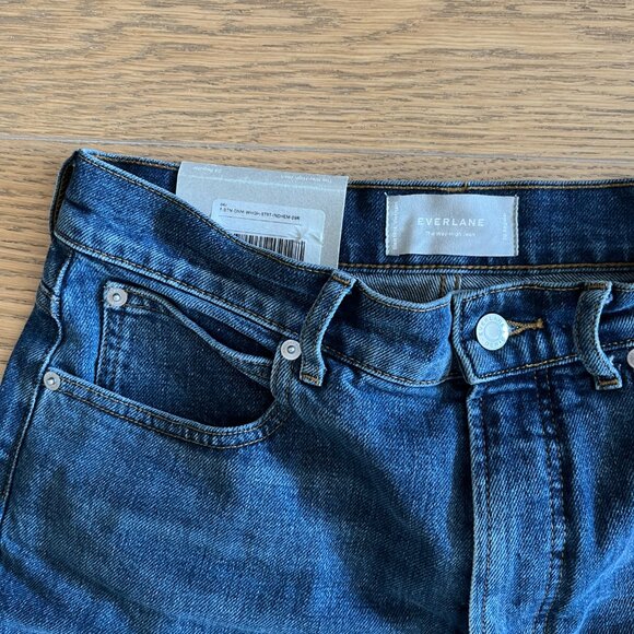 Everlane Women's Straight Leg Jeans - Dark Blue - Picture 2 of 3